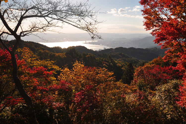 滋賀・比叡山から見える琵琶湖